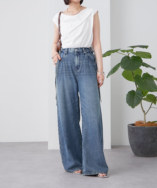 mystic(ミスティック)の「オフショルフレンチTシャツ(Tシャツ/カットソー・レディース・ブラック/オフホワイト/グレー/ブルー・FREE/2)」の7枚目の写真