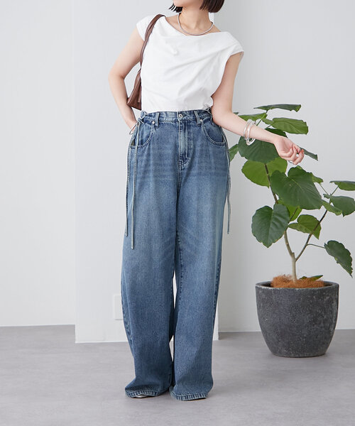 mystic(ミスティック)の「オフショルフレンチTシャツ(Tシャツ/カットソー・レディース・ブラック/オフホワイト/グレー/ブルー・FREE/2)」の8枚目の写真