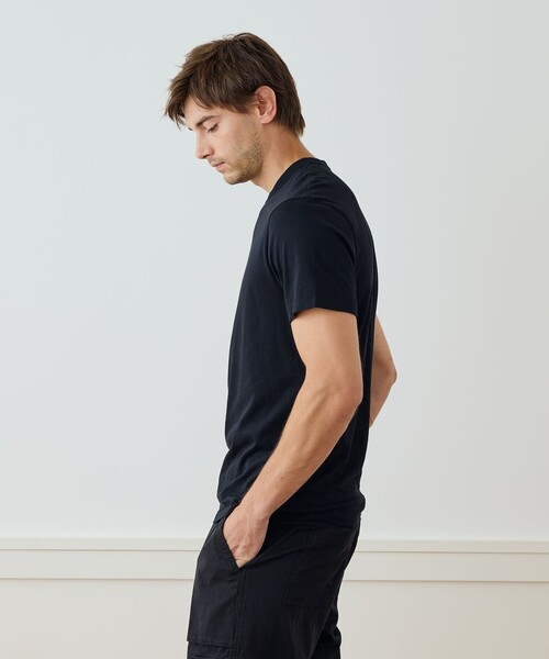 JAMES PERSE(ジェームスパース)の「コットンジャージー クルーネックTシャツ MBEL3614(Tシャツ/カットソー・メンズ・ホワイト/ブラック・1/2/0)」の14枚目の写真