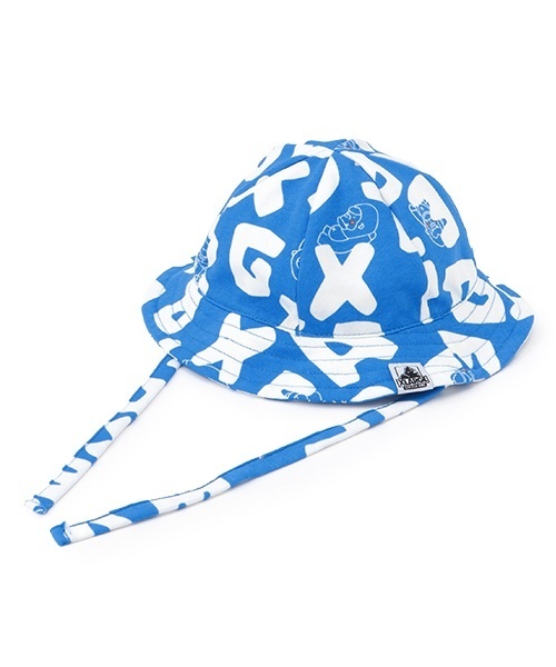 XLARGE KIDS(エクストララージキッズ)の「総柄ファニーゴリラベビーハット(その他ベビー用品・キッズ・ブルー/ブラック・44-46cm)」の1枚目の写真