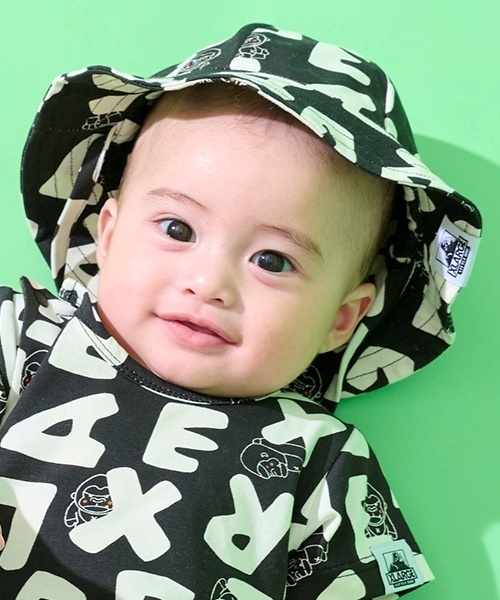 XLARGE KIDS(エクストララージキッズ)の「総柄ファニーゴリラベビーハット(その他ベビー用品・キッズ・ブルー/ブラック・44-46cm)」の2枚目の写真