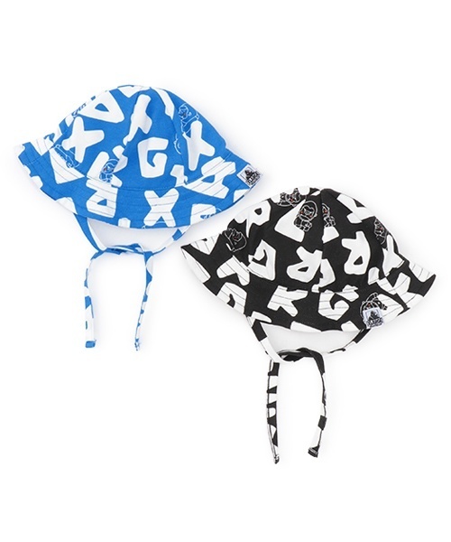 XLARGE KIDS(エクストララージキッズ)の「総柄ファニーゴリラベビーハット(その他ベビー用品・キッズ・ブルー/ブラック・44-46cm)」の6枚目の写真