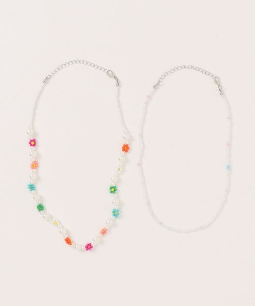 ammy.（エイミードット）の「【 ammy. / エイミードット 】 フラワー ビーズ  ２連 ネックレス（ネックレス・レディース・ホワイト系/マルチ/グリーン系/ピンク系/ブルー系・FREE）」の10枚目の写真