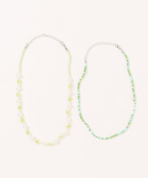 ammy.（エイミードット）の「【 ammy. / エイミードット 】 フラワー ビーズ  ２連 ネックレス（ネックレス・レディース・ホワイト系/マルチ/グリーン系/ピンク系/ブルー系・FREE）」の7枚目の写真
