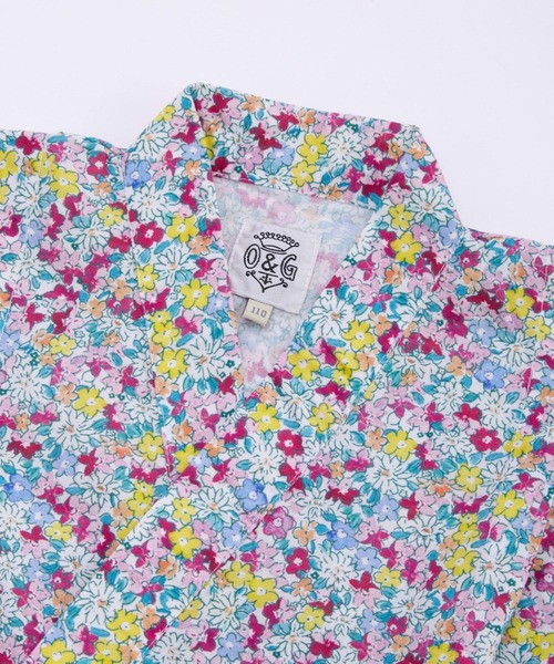 Ocean&Ground（オーシャン&グラウンド）の「GIRL'Sﾌﾘﾙｽﾘｰﾌﾞ甚平ｽｰﾂ（浴衣・キッズ・ピンク/ブルー・90/110/120/130/80/100）」の10枚目の写真