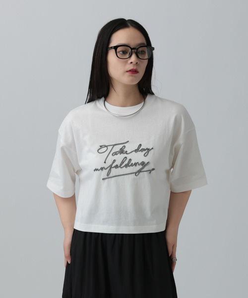 LEPSIM(レプシィム)の「コードロゴショートT 496545(Tシャツ/カットソー・レディース・ブラック/オフホワイト/イエロー・FREE)」の4枚目の写真
