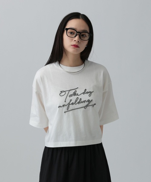 LEPSIM(レプシィム)の「コードロゴショートT 496545(Tシャツ/カットソー・レディース・ブラック/オフホワイト/イエロー・FREE)」の6枚目の写真