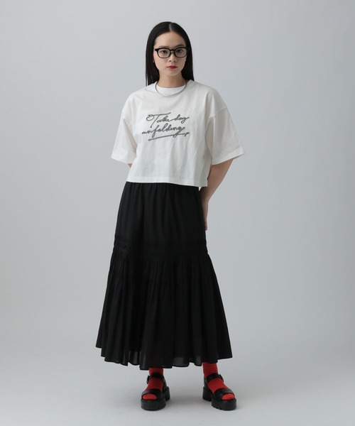 LEPSIM(レプシィム)の「コードロゴショートT 496545(Tシャツ/カットソー・レディース・ブラック/オフホワイト/イエロー・FREE)」の8枚目の写真