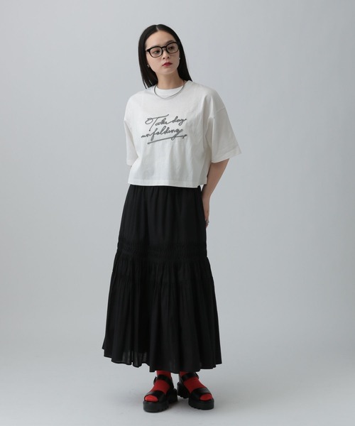 LEPSIM(レプシィム)の「コードロゴショートT 496545(Tシャツ/カットソー・レディース・ブラック/オフホワイト/イエロー・FREE)」の9枚目の写真