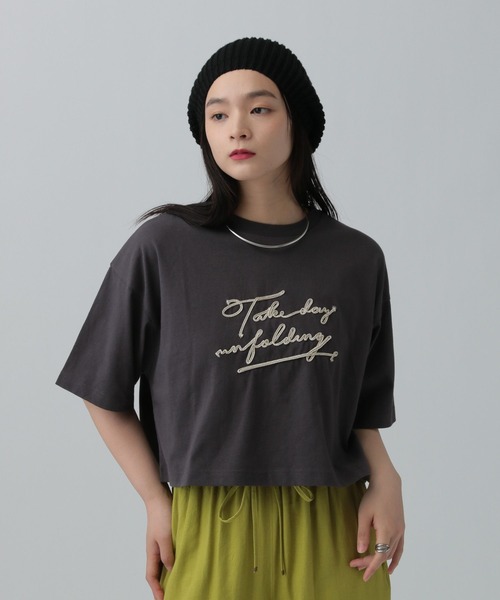 LEPSIM(レプシィム)の「コードロゴショートT 496545(Tシャツ/カットソー・レディース・ブラック/オフホワイト/イエロー・FREE)」の11枚目の写真