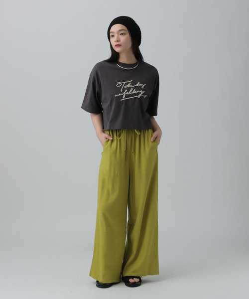 LEPSIM(レプシィム)の「コードロゴショートT 496545(Tシャツ/カットソー・レディース・ブラック/オフホワイト/イエロー・FREE)」の13枚目の写真