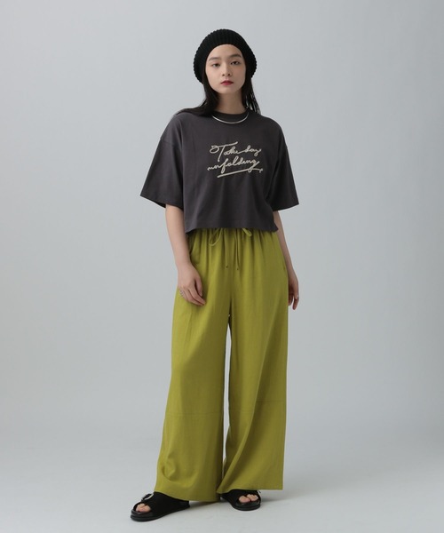 LEPSIM(レプシィム)の「コードロゴショートT 496545(Tシャツ/カットソー・レディース・ブラック/オフホワイト/イエロー・FREE)」の15枚目の写真