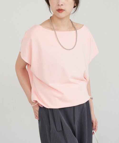 SHENERY(シーナリー)の「《新色追加》フレンチスリーブオフショルスウェット(スウェット・レディース・ライトグレー/ピンク/オフホワイト/ベージュ・FREE)」の4枚目の写真