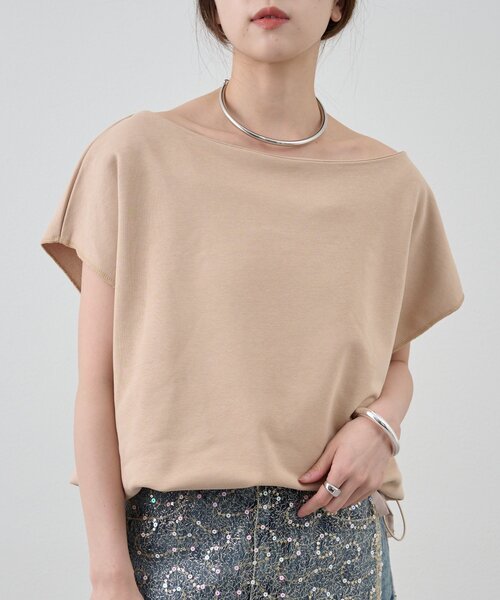 SHENERY(シーナリー)の「《新色追加》フレンチスリーブオフショルスウェット(スウェット・レディース・ライトグレー/ピンク/オフホワイト/ベージュ・FREE)」の14枚目の写真