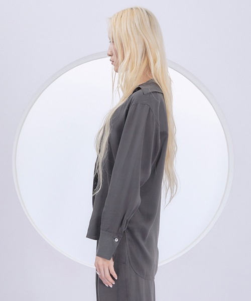 THINGS THAT MATTER（シングス ザット マター）の「SKIN BREATHING SILK SHIRTS / スキンブリージングシルクシャツ（シャツ/ブラウス・レディース・ベージュ/ブラック/ホワイト/ピンク・FREE）」の6枚目の写真