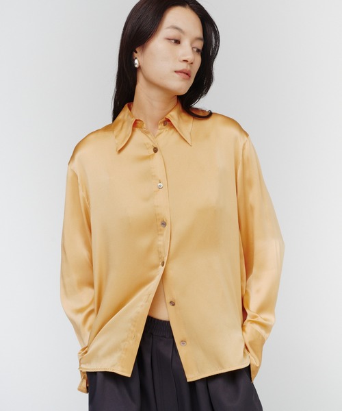 THINGS THAT MATTER（シングス ザット マター）の「SKIN BREATHING SILK SHIRTS / スキンブリージングシルクシャツ（シャツ/ブラウス・レディース・ベージュ/ブラック/ホワイト/ピンク・FREE）」の20枚目の写真