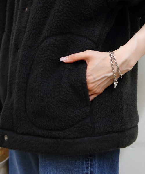 DANTON（ダントン）の「DANTON/ダントン　スタンドカラージャケット　STAND COLLAR JACKET　DT-A0700 WNN（ブルゾン・レディース・ブラック/チャコールグレー/ベージュ/ブラウン・M/S/L）」の7枚目の写真