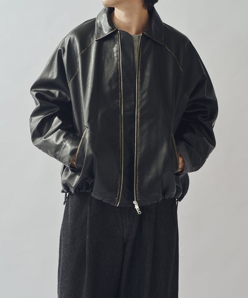 Lui's 25AWグランジシンセティックレザーバルーンブルゾン グランジシンセティックレザーバルーンブルゾン（ブルゾン）｜Lui's