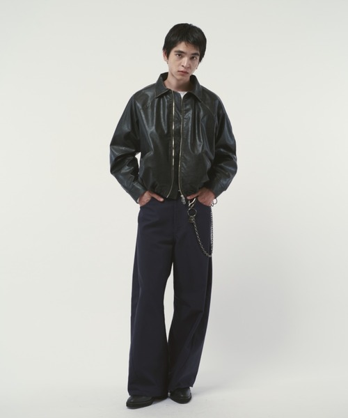 グランジシンセティックレザーバルーンブルゾン（ブルゾン）｜Lui's