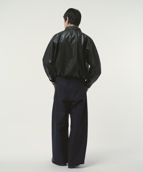 グランジシンセティックレザーバルーンブルゾン（ブルゾン）｜Lui's