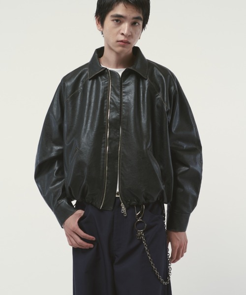 Lui's（ルイス）の「グランジシンセティックレザーバルーンブルゾン（ブルゾン・メンズ・ブラック・S/M/XS）」の2枚目の写真