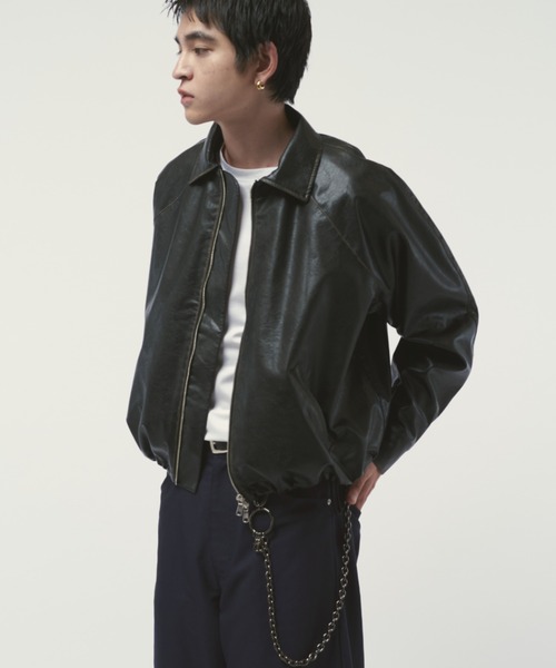 Lui's（ルイス）の「グランジシンセティックレザーバルーンブルゾン（ブルゾン・メンズ・ブラック・S/M/XS）」の3枚目の写真