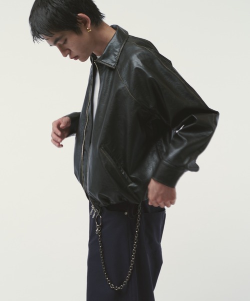 Lui's（ルイス）の「グランジシンセティックレザーバルーンブルゾン（ブルゾン・メンズ・ブラック・S/M/XS）」の4枚目の写真