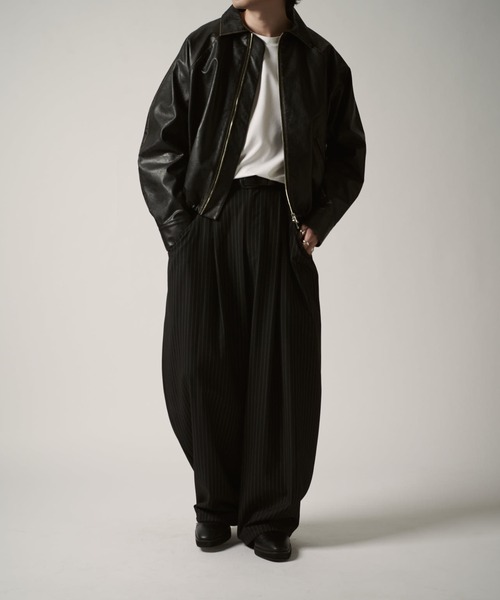 グランジシンセティックレザーバルーンブルゾン（ブルゾン）｜Lui's