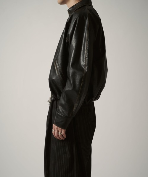 グランジシンセティックレザーバルーンブルゾン（ブルゾン）｜Lui's