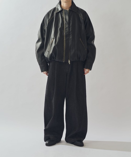 Lui's 25AWグランジシンセティックレザーバルーンブルゾン グランジシンセティックレザーバルーンブルゾン（ブルゾン）｜Lui's