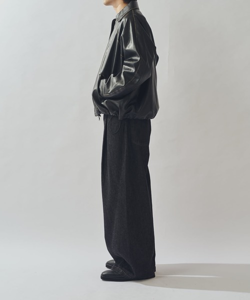 グランジシンセティックレザーバルーンブルゾン（ブルゾン）｜Lui's