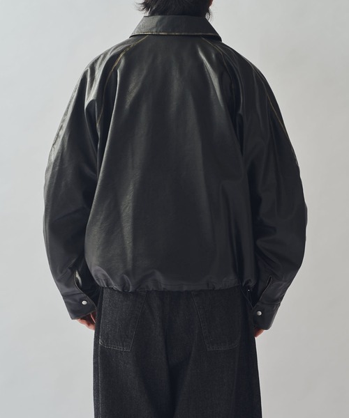 グランジシンセティックレザーバルーンブルゾン（ブルゾン）｜Lui's