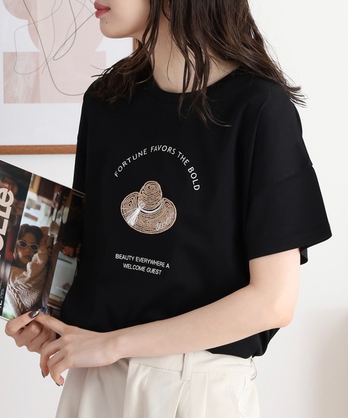 BRODIAEA(ブローディア)の「BRODIAEA プレミアムコットンTシャツ(Tシャツ/カットソー・レディース・サックスブルー/ブラック/モスグリーン/キャメル/オフホワイト/ピンク・40)」の19枚目の写真