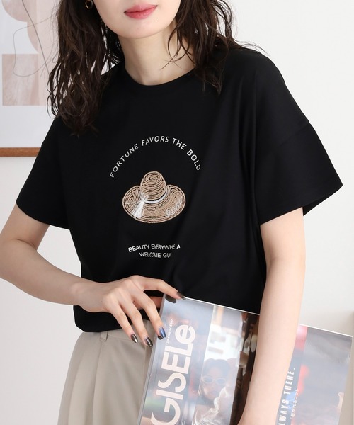 BRODIAEA(ブローディア)の「BRODIAEA プレミアムコットンTシャツ(Tシャツ/カットソー・レディース・サックスブルー/ブラック/モスグリーン/キャメル/オフホワイト/ピンク・40)」の20枚目の写真