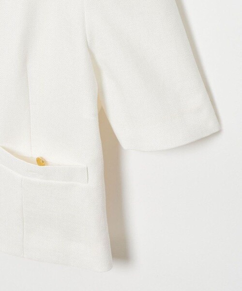 LOULOU WILLOUGHBY】ブライトリネン半袖ジャケット（ノーカラー