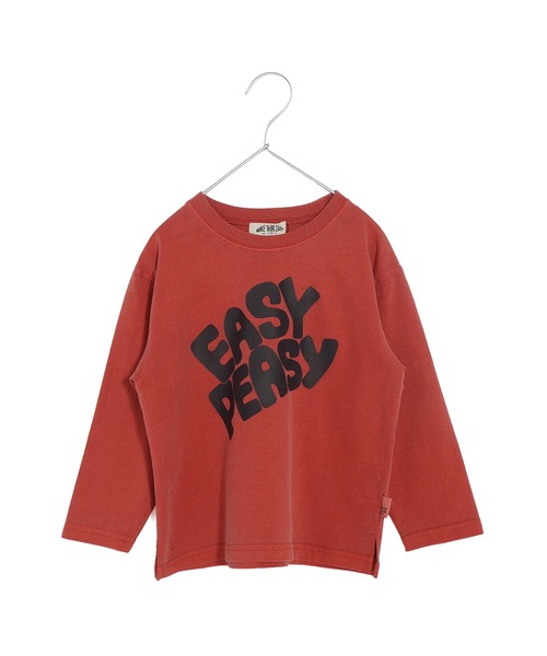 MAKE YOUR DAY(メイクユアデイ)の「EASY PEASY製品染め長袖T■パパサイズ(Tシャツ/カットソー・メンズ・レッド/モカ・L/M)」の4枚目の写真