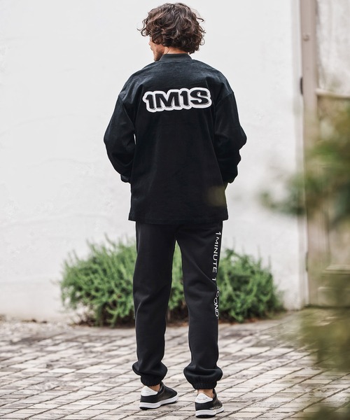 1minute 1second(ワンミニットワンセカンド)の「mp13848-12oz heavy weight pants with logo print スウェットパンツ(スウェットパンツ・メンズ・ブラック/アッシュ・M/L/XL)」の17枚目の写真