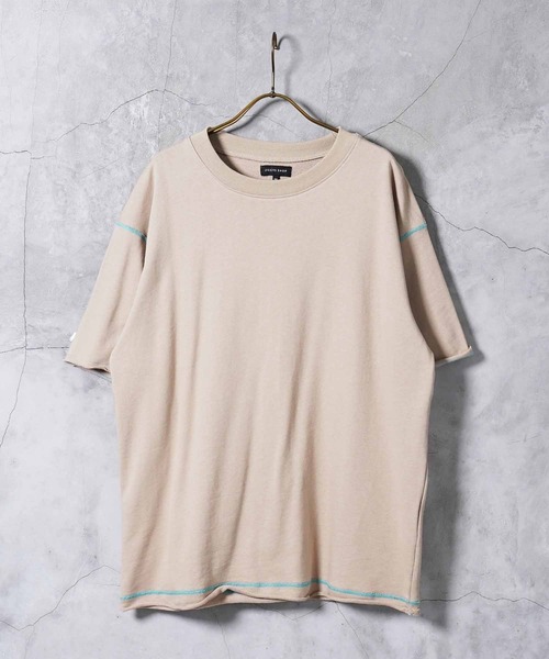 jiggys shop(ジギーズショップ)の「カットオフ 切りっぱなし 配色ステッチ 半袖 ライトスウェットTシャツ(Tシャツ/カットソー・メンズ・チャコールグレー/ブラック/ベージュ/ネイビー・MEDIUM/LARGE/X-LARGE)」の13枚目の写真