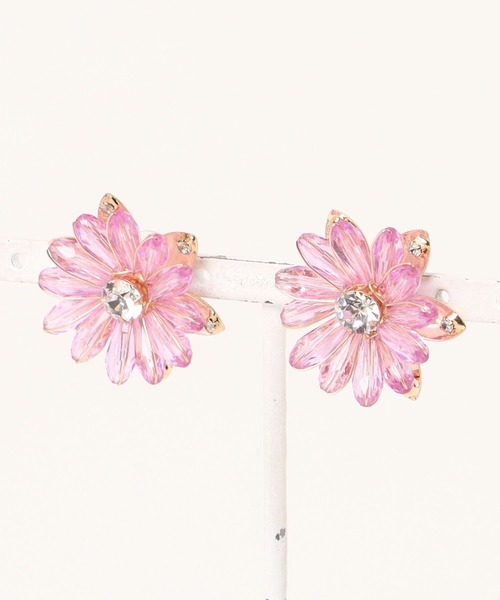 VIBGYOR(ヴィブジョー)の「【charme by pimo 】マーガレット ビーズ 花 ピアス(MA)(ピアス(両耳用)・レディース・ライトグリーン/ブルー系その他2/ライトブルー/オレンジ/ライトパープル・FREE)」の4枚目の写真