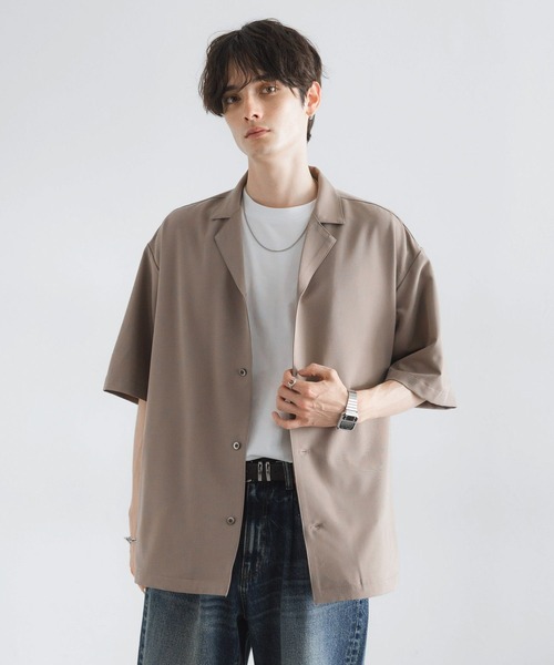 RAGEBLUE(レイジブルー)の「<接触冷感>オープンカラーシャツ/シャツジャケット(シャツ/ブラウス・メンズ・ベージュ/グレー/ブラック・MEDIUM/LARGE)」の3枚目の写真