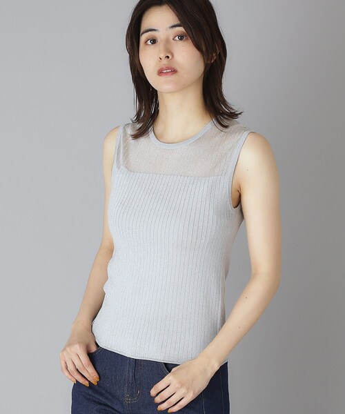 ドレステリア DRESSTERIOR 2024年製 ニット カットソー セーター コットン ノースリーブ ロゴ 刺繍 M 38 黒 ブラック グレー 赤 美品 公式】DRESSTERIOR（ドレステリア）の通販 | ニット/セーター