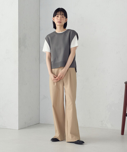 COMME CA ISM（コムサイズム）の「ニットベスト（ベスト・レディース・ブルー/ブラック/チャコール/ベージュ・FREE）」の7枚目の写真