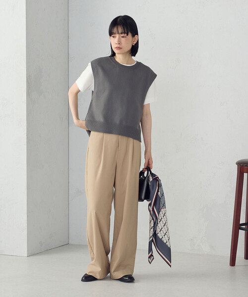 COMME CA ISM（コムサイズム）の「ニットベスト（ベスト・レディース・ブルー/ブラック/チャコール/ベージュ・FREE）」の9枚目の写真