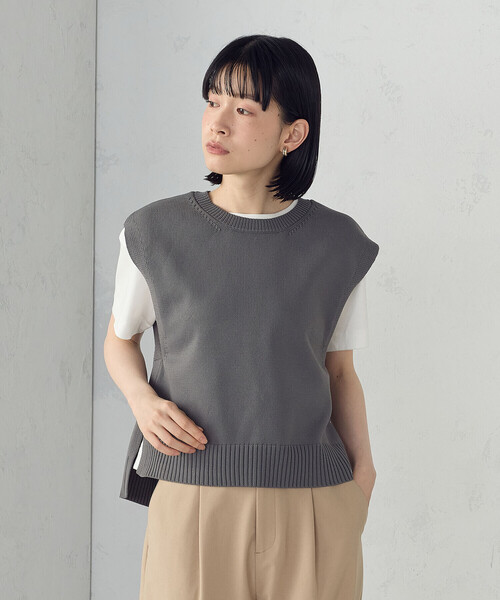 COMME CA ISM（コムサイズム）の「ニットベスト（ベスト・レディース・ブルー/ブラック/チャコール/ベージュ・FREE）」の10枚目の写真