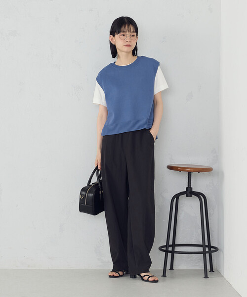 COMME CA ISM（コムサイズム）の「ニットベスト（ベスト・レディース・ブルー/ブラック/チャコール/ベージュ・FREE）」の16枚目の写真