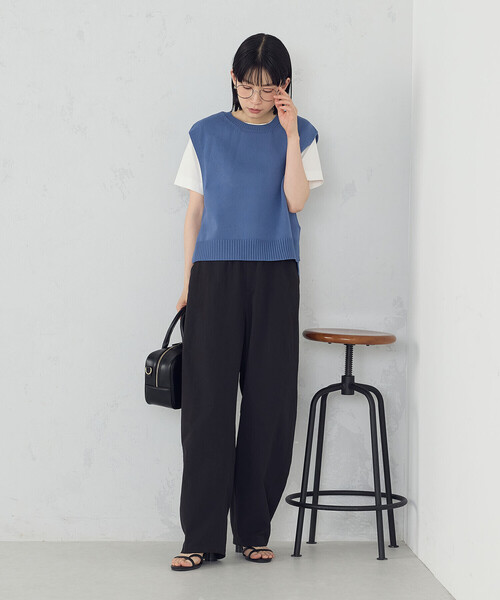 COMME CA ISM（コムサイズム）の「ニットベスト（ベスト・レディース・ブルー/ブラック/チャコール/ベージュ・FREE）」の17枚目の写真