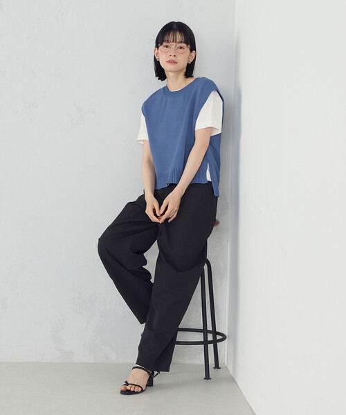 COMME CA ISM（コムサイズム）の「ニットベスト（ベスト・レディース・ブルー/ブラック/チャコール/ベージュ・FREE）」の18枚目の写真