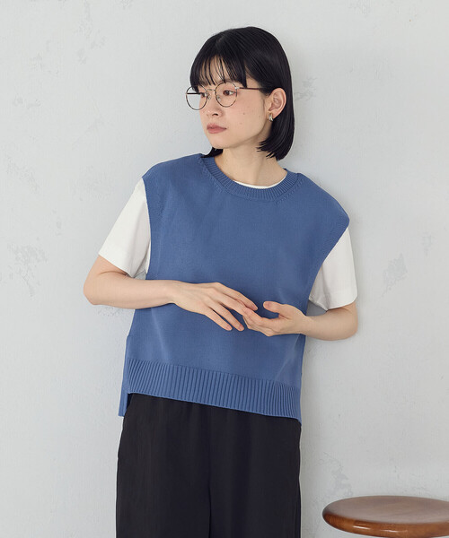 COMME CA ISM（コムサイズム）の「ニットベスト（ベスト・レディース・ブルー/ブラック/チャコール/ベージュ・FREE）」の19枚目の写真