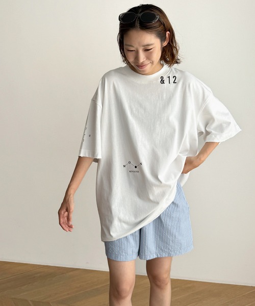 tシャツ Twelve12　＆12刺繍オーバーサイズTシャツ レディース メンズ セール】Twelve12 &12刺繍オーバーサイズTシャツ（Tシャツ