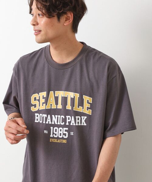 THE SHOP TK (ザ ショップ ティーケー )の「カレッジロゴ半袖Tシャツ /親子リンク/洗濯機OK(Tシャツ/カットソー・メンズ・スミクロ/グリーン/ナチュラル・02/03/04)」の3枚目の写真